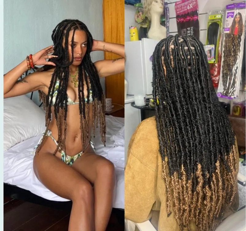 Butterfly locs( extensions included) — salon work by Mariama
