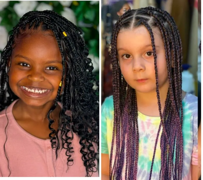 Kids box braids — salon work by Mariama