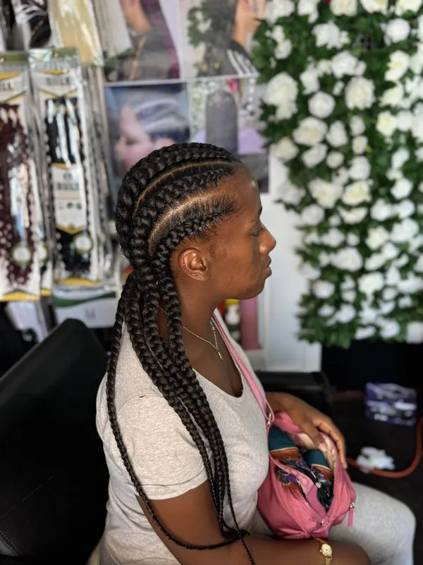 6-8 Cornrows — salon work by Mariama