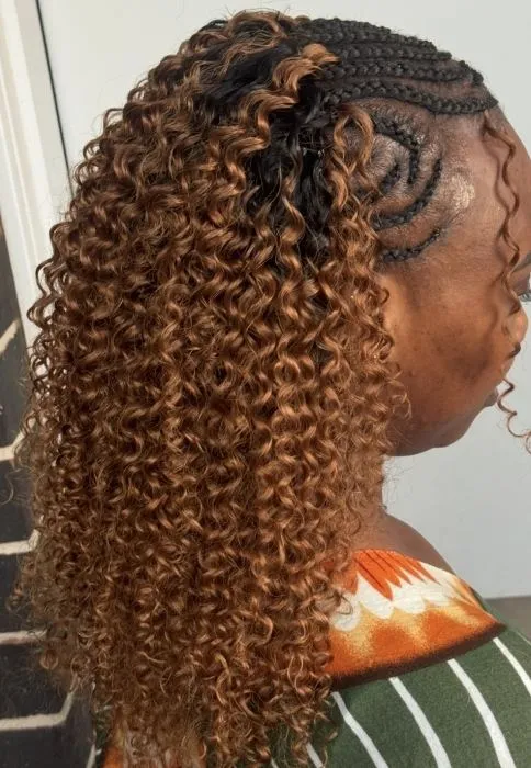 Fulani Braids (Synthetic weave included) — salon work by Mariama